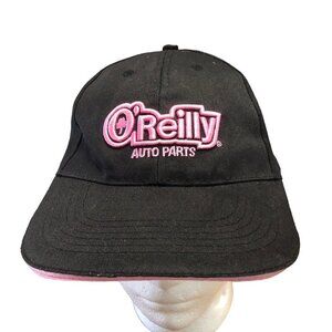 O'Reilly Auto Parts Black and Pink Adjustable Cap Hat EUC Employee Hat
